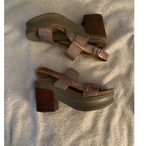 OTBT Pewter Chunky Platform Heels